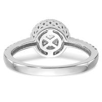 14k White Gold 1/2ct Lab Grown Diamond VS/SI+ G+ Comp Cluster Eng Ring