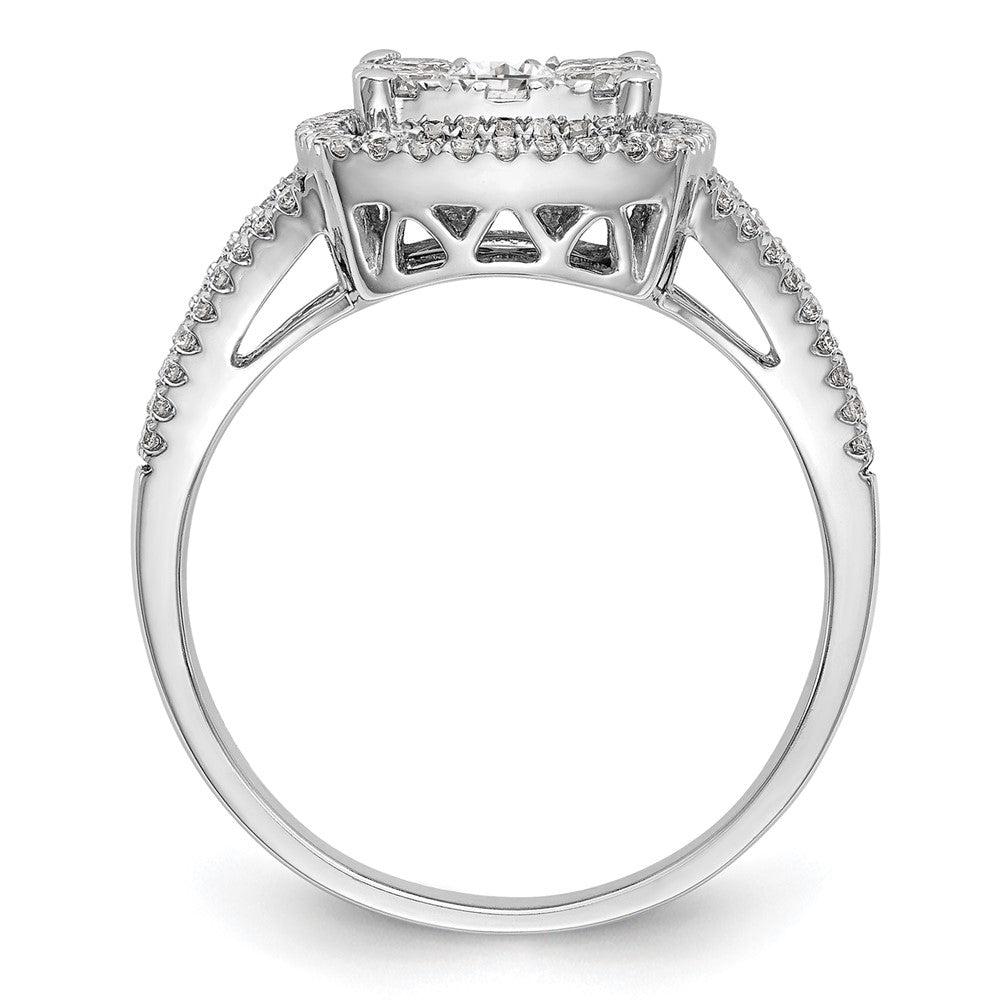 14kw 1ct Lab Grown Diamond VS/SI+ G+ Complete Cluster Eng Ring