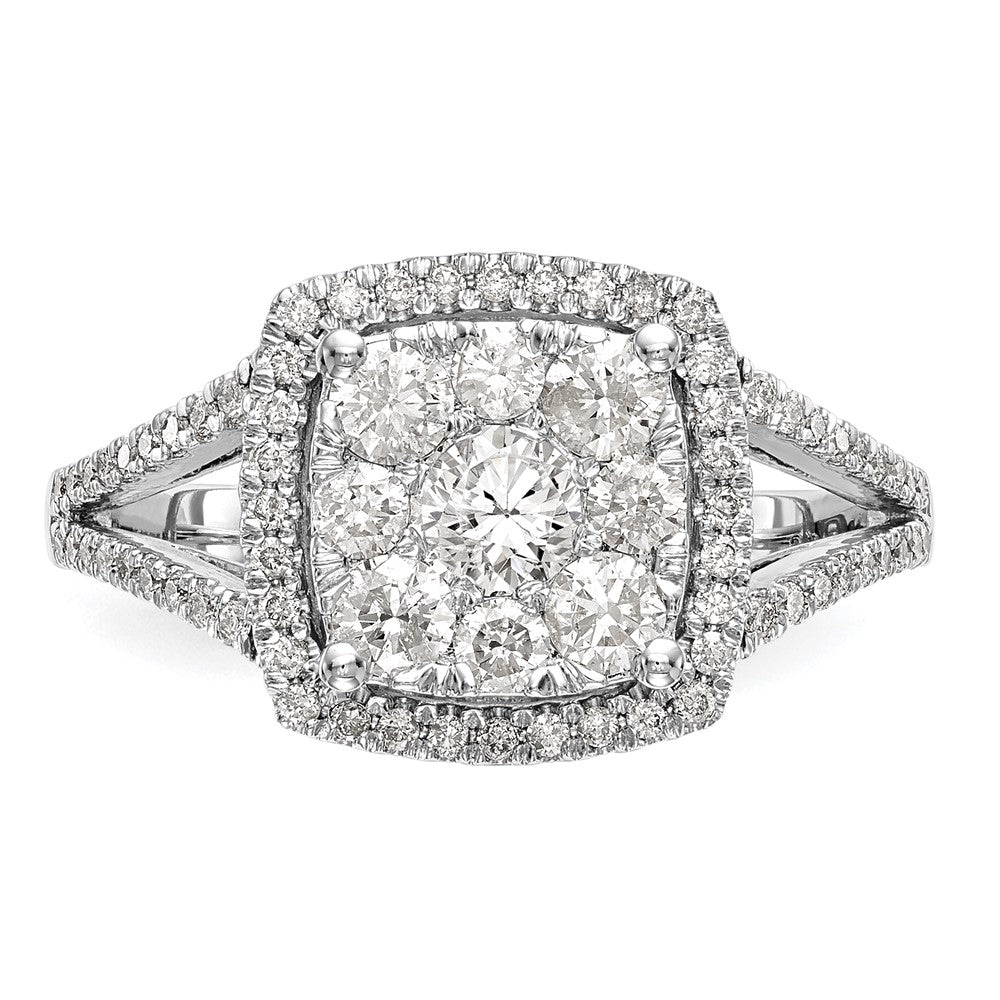 14kw 1ct Lab Grown Diamond VS/SI+ G+ Complete Cluster Eng Ring