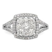 14kw 1ct Lab Grown Diamond VS/SI+ G+ Complete Cluster Eng Ring