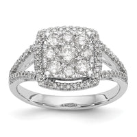 14kw 1ct Lab Grown Diamond VS/SI+ G+ Complete Cluster Eng Ring
