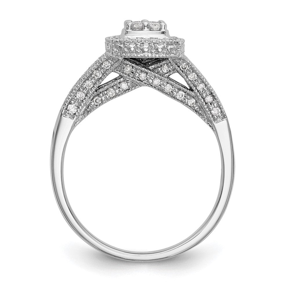 14kw 1/2ct Lab Grown Diamond VS/SI+ G+ Complete Cluster Eng Ring