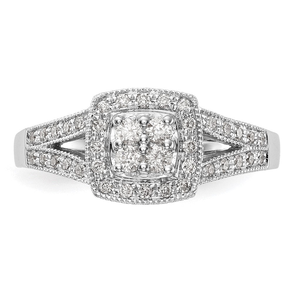 14kw 1/2ct Lab Grown Diamond VS/SI+ G+ Complete Cluster Eng Ring