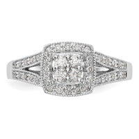 14kw 1/2ct Lab Grown Diamond VS/SI+ G+ Complete Cluster Eng Ring