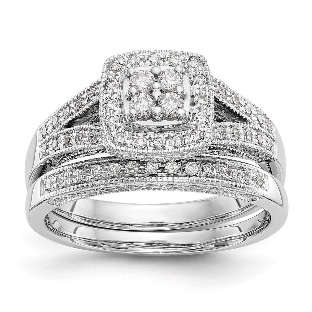 14kw 1/2ct Lab Grown Diamond VS/SI+ G+ Complete Cluster Eng Ring