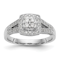 14kw 1/2ct Lab Grown Diamond VS/SI+ G+ Complete Cluster Eng Ring