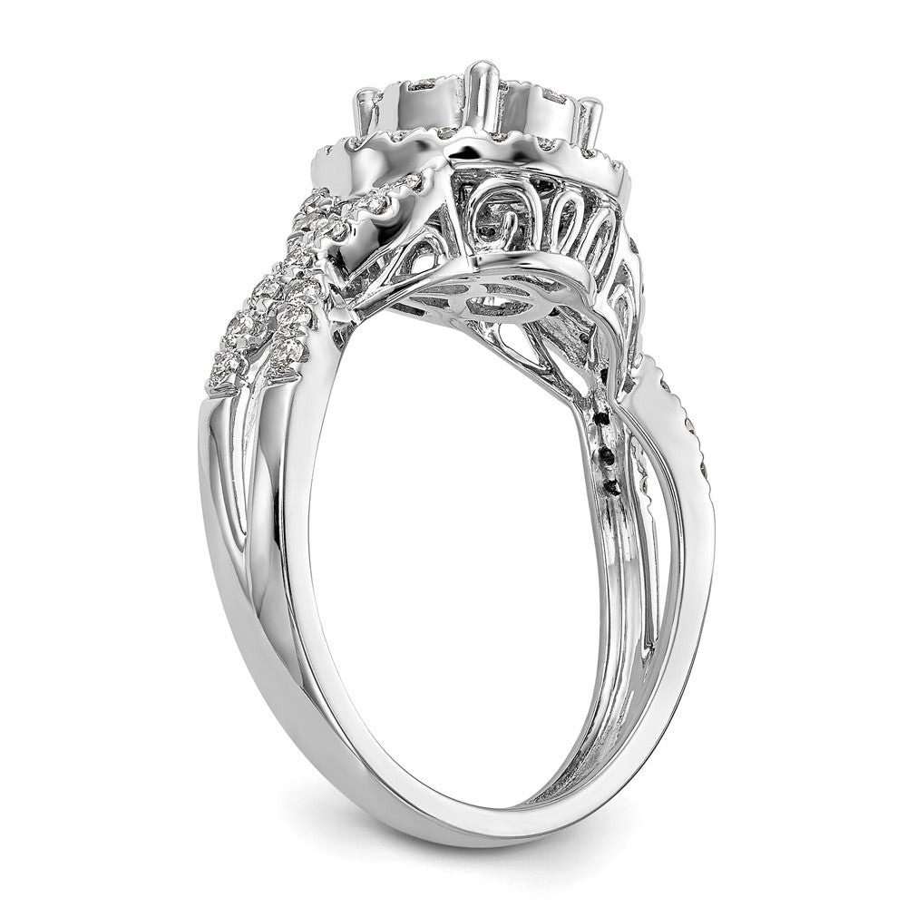 14kw 3/4ct Lab Grown Diamond VS/SI+ G+ Complete Cluster Eng Ring