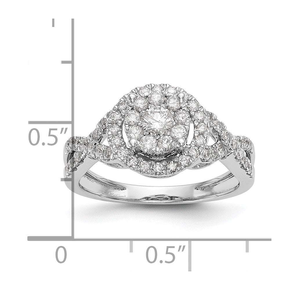 14kw 3/4ct Lab Grown Diamond VS/SI+ G+ Complete Cluster Eng Ring