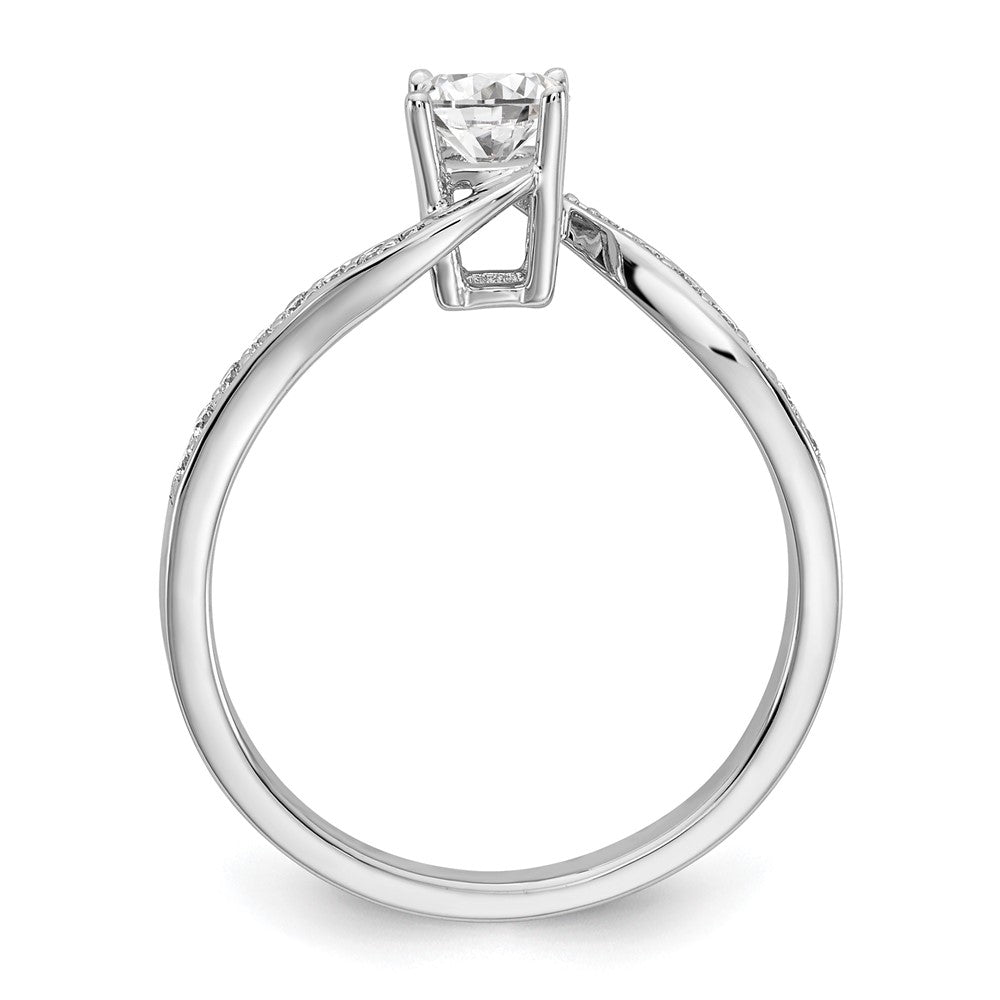 14k White Gold 5/8 ct Lab Grown Dia VS/SI Complete By-Pass Engagement Ring