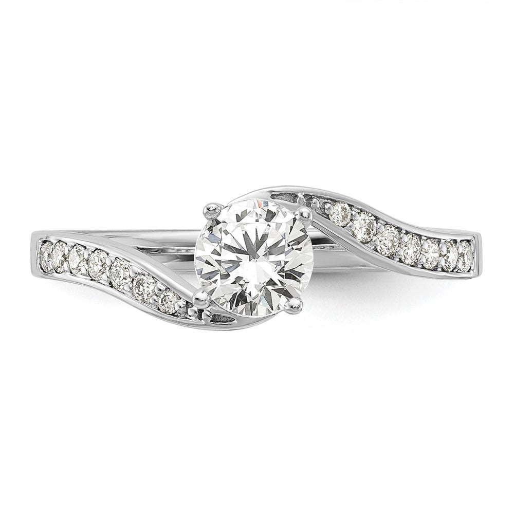 14k White Gold 5/8 ct Lab Grown Dia VS/SI Complete By-Pass Engagement Ring