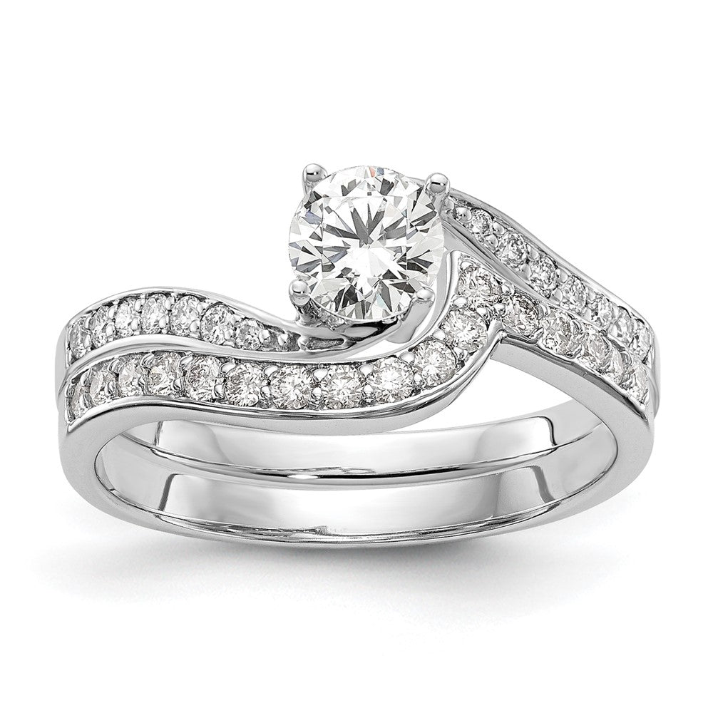 14k White Gold 5/8 ct Lab Grown Dia VS/SI Complete By-Pass Engagement Ring