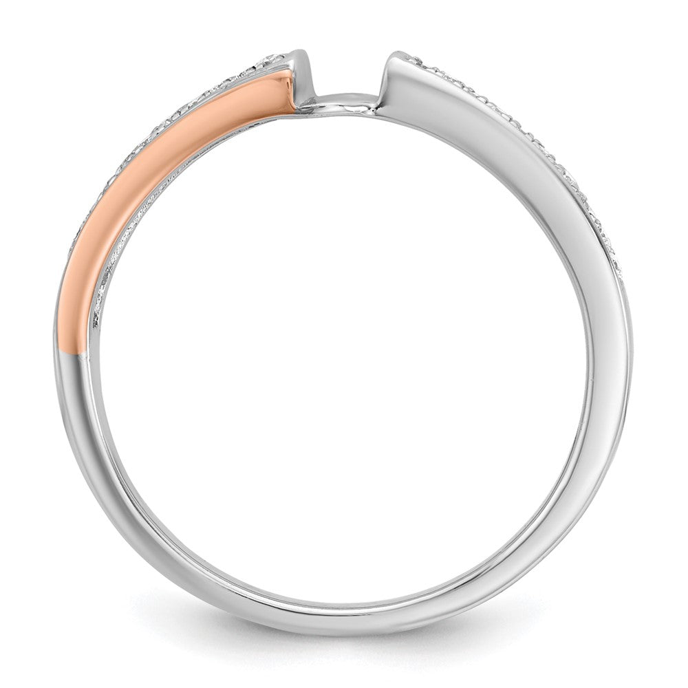14k Two-tone 1/10 ct Lab Grown Dia VS/SI+ G+ Semi Mount Peg Set Eng Ring