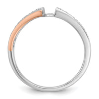 14k Two-tone 1/10 ct Lab Grown Dia VS/SI+ G+ Semi Mount Peg Set Eng Ring