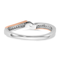14k Two-tone 1/10 ct Lab Grown Dia VS/SI+ G+ Semi Mount Peg Set Eng Ring