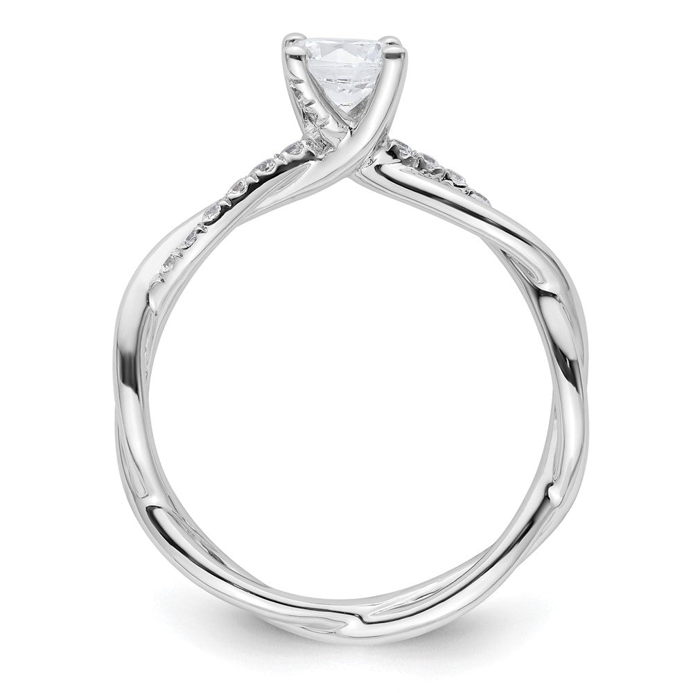 14k White Gold 5/8 ct Lab Grown Diamond VS/SI+ G+ Comp Bypass Eng Ring