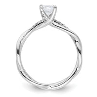 14k White Gold 5/8 ct Lab Grown Diamond VS/SI+ G+ Comp Bypass Eng Ring