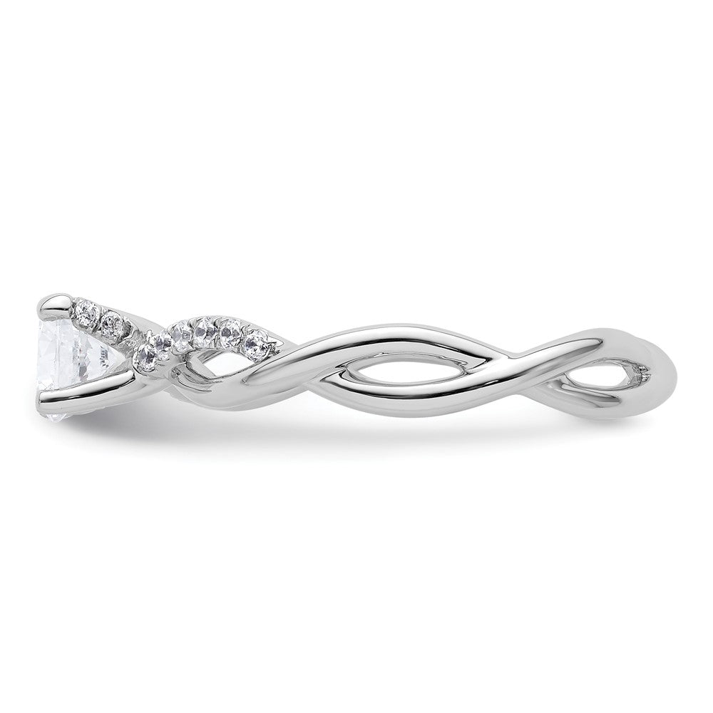 14k White Gold 5/8 ct Lab Grown Diamond VS/SI+ G+ Comp Bypass Eng Ring