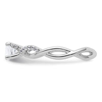 14k White Gold 5/8 ct Lab Grown Diamond VS/SI+ G+ Comp Bypass Eng Ring
