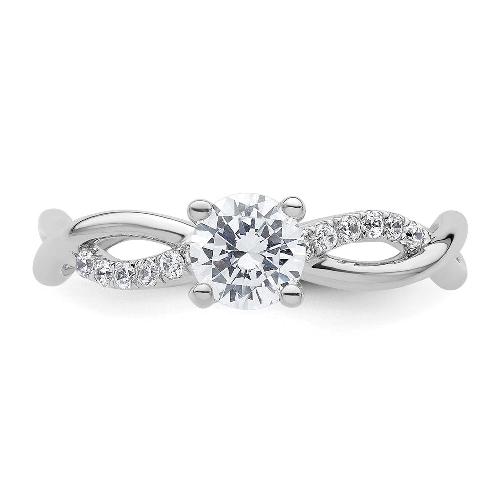 14k White Gold 5/8 ct Lab Grown Diamond VS/SI+ G+ Comp Bypass Eng Ring