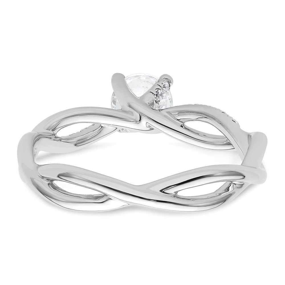 14k White Gold 5/8 ct Lab Grown Diamond VS/SI+ G+ Comp Bypass Eng Ring