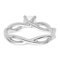 14k White Gold 5/8 ct Lab Grown Diamond VS/SI+ G+ Comp Bypass Eng Ring