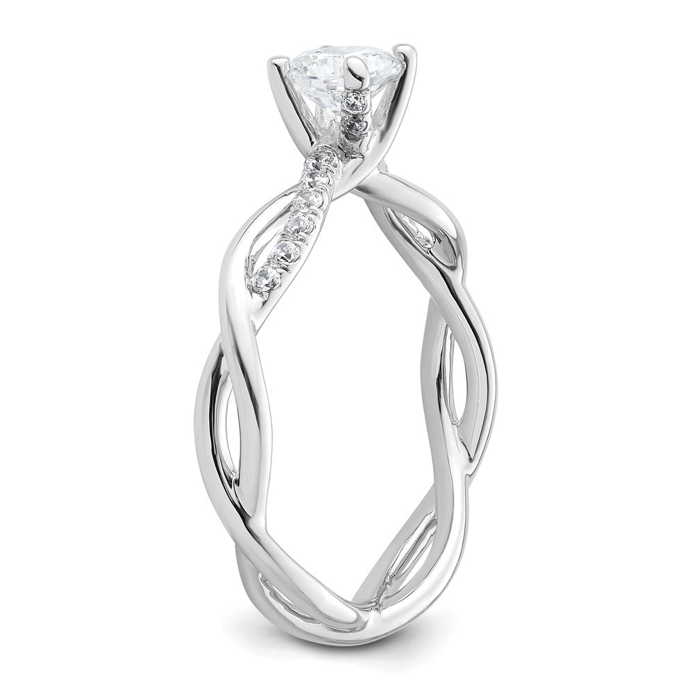 14k White Gold 5/8 ct Lab Grown Diamond VS/SI+ G+ Comp Bypass Eng Ring
