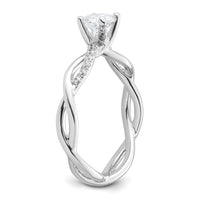 14k White Gold 5/8 ct Lab Grown Diamond VS/SI+ G+ Comp Bypass Eng Ring