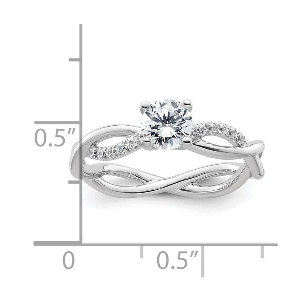 14k White Gold 5/8 ct Lab Grown Diamond VS/SI+ G+ Comp Bypass Eng Ring