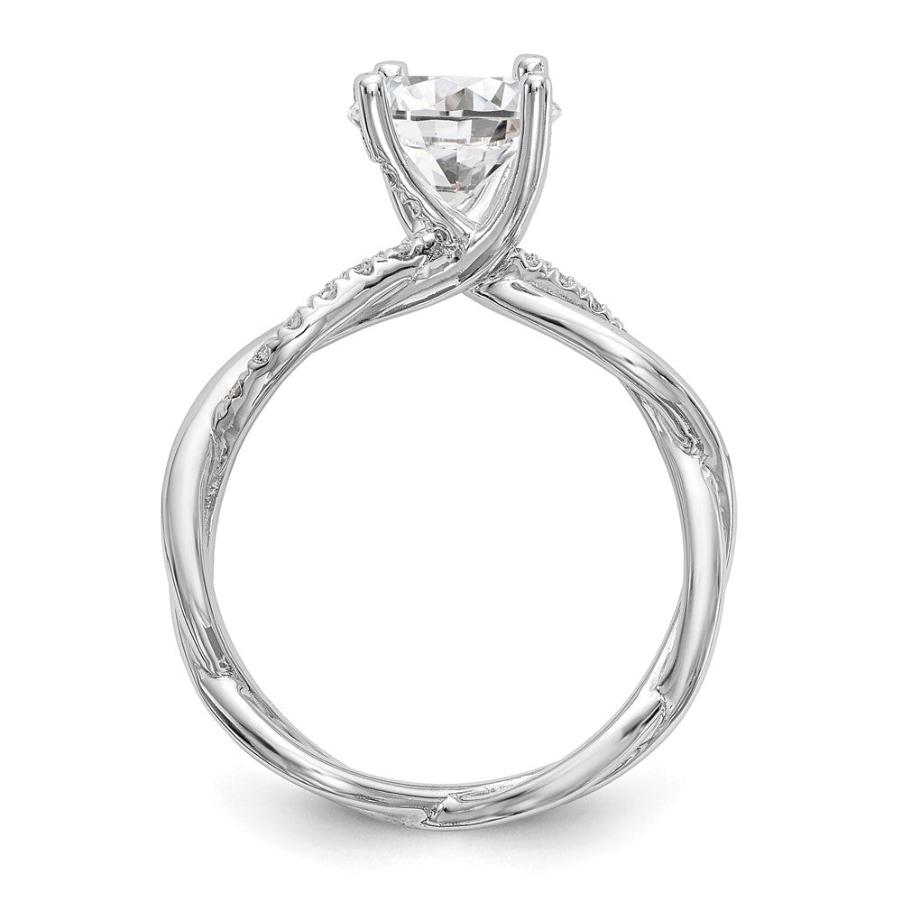 14k White 1/5 ct Lab Grown Dia VS/SI+ G+ 3/4 ct Center Semi Bypass Eng Ring