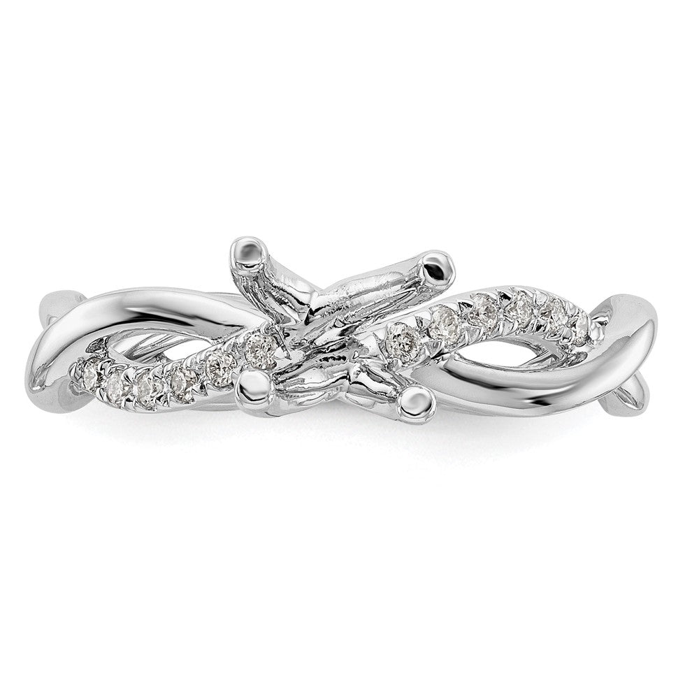 14k White 1/5 ct Lab Grown Dia VS/SI+ G+ 3/4 ct Center Semi Bypass Eng Ring