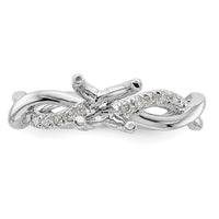 14k White 1/5 ct Lab Grown Dia VS/SI+ G+ 3/4 ct Center Semi Bypass Eng Ring