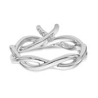 14k White 1/5 ct Lab Grown Dia VS/SI+ G+ 3/4 ct Center Semi Bypass Eng Ring