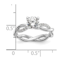 14k White 1/5 ct Lab Grown Dia VS/SI+ G+ 3/4 ct Center Semi Bypass Eng Ring