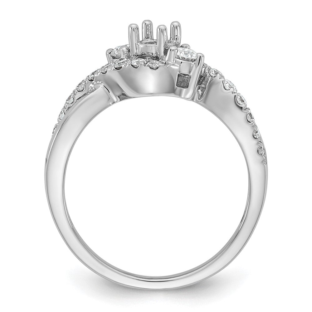 14kw 5/8ct Lab Grown Diamond VS/SI+ G+ Round Comp Criss Cross Eng Ring