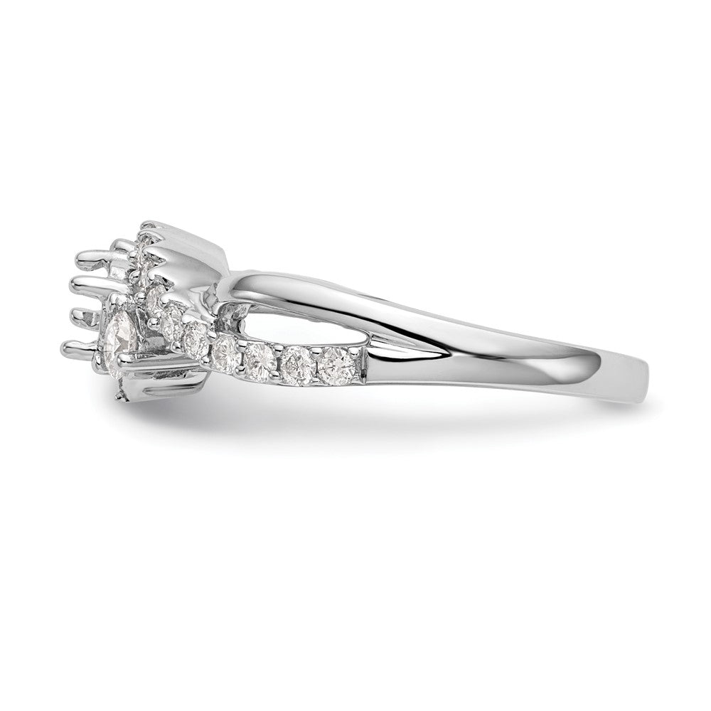14kw 5/8ct Lab Grown Diamond VS/SI+ G+ Round Comp Criss Cross Eng Ring