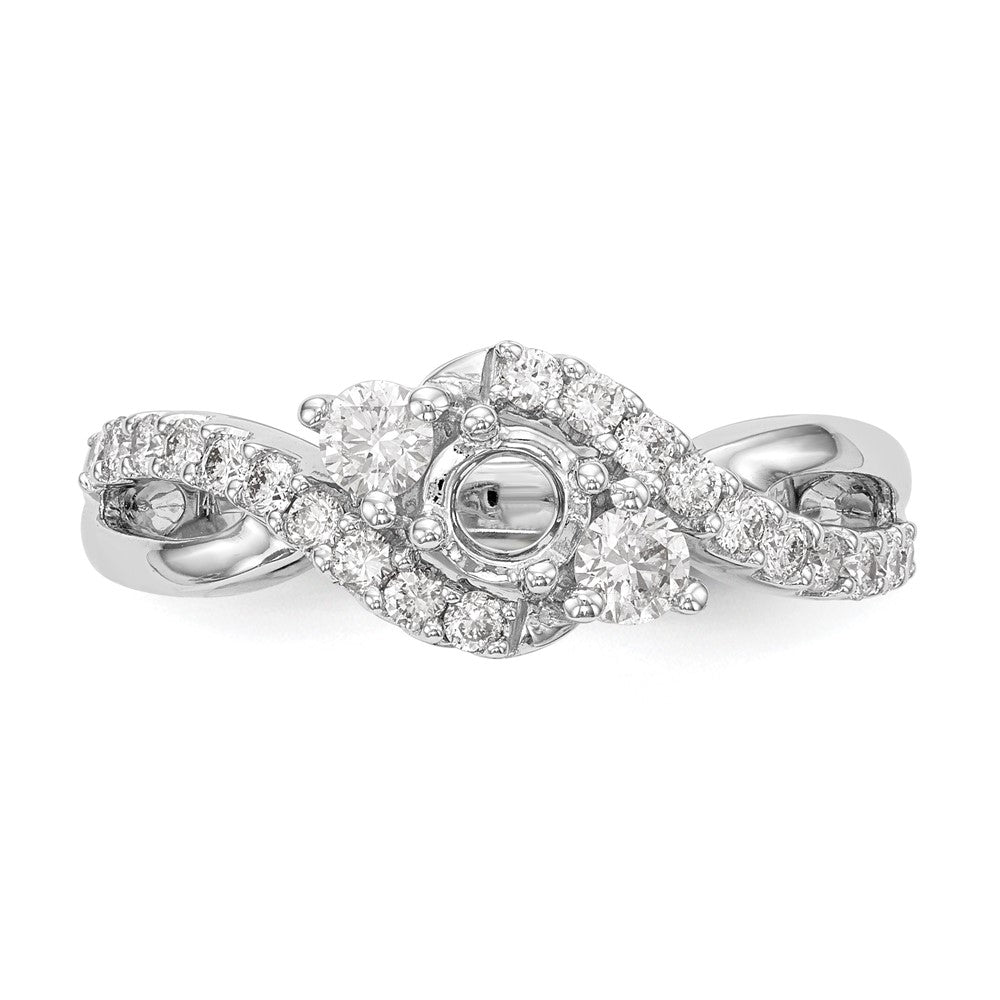 14kw 5/8ct Lab Grown Diamond VS/SI+ G+ Round Comp Criss Cross Eng Ring