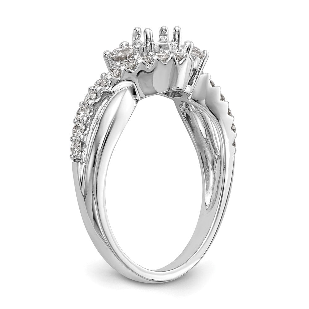 14kw 5/8ct Lab Grown Diamond VS/SI+ G+ Round Comp Criss Cross Eng Ring