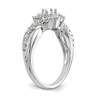 14kw 5/8ct Lab Grown Diamond VS/SI+ G+ Round Comp Criss Cross Eng Ring