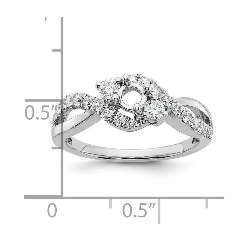 14kw 5/8ct Lab Grown Diamond VS/SI+ G+ Round Comp Criss Cross Eng Ring