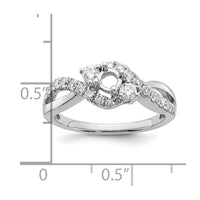 14kw 5/8ct Lab Grown Diamond VS/SI+ G+ Round Comp Criss Cross Eng Ring