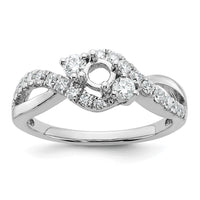 14kw 5/8ct Lab Grown Diamond VS/SI+ G+ Round Comp Criss Cross Eng Ring