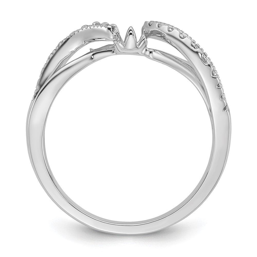 14k White Gold 1/6 ct Lab Grown Dia VS/SI+ G+ Semi Peg Set Engagment Ring