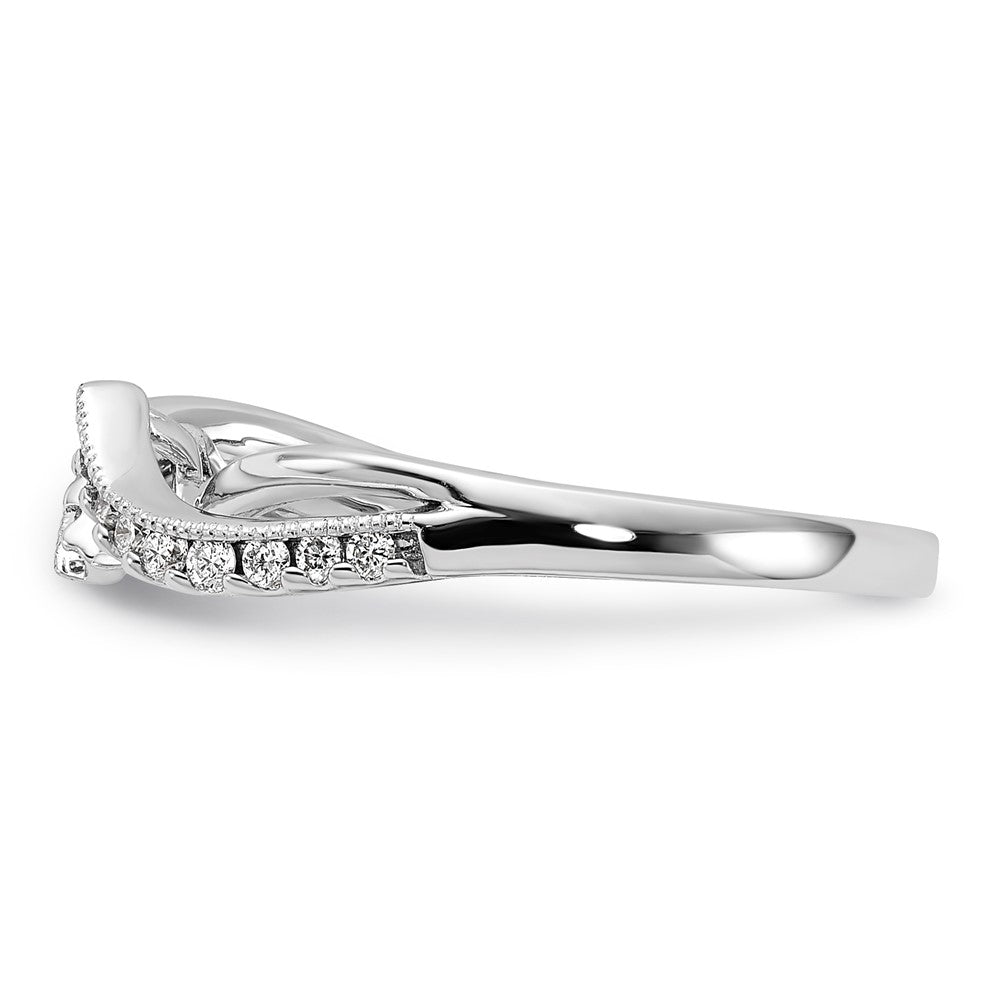 14k White Gold 1/6 ct Lab Grown Dia VS/SI+ G+ Semi Peg Set Engagment Ring