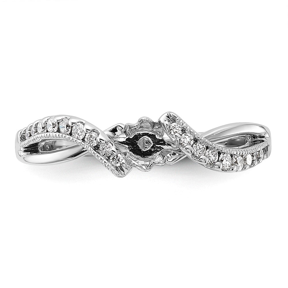 14k White Gold 1/6 ct Lab Grown Dia VS/SI+ G+ Semi Peg Set Engagment Ring