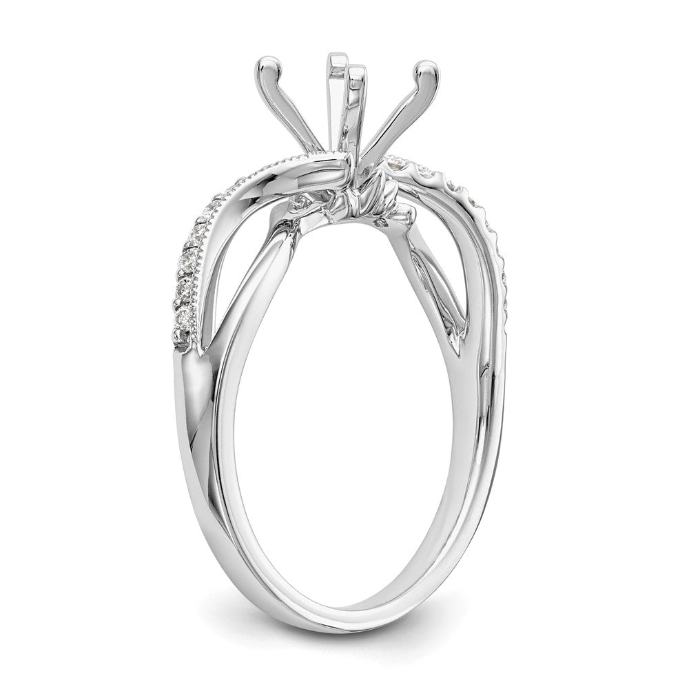 14k White Gold 1/6 ct Lab Grown Dia VS/SI+ G+ Semi Peg Set Engagment Ring