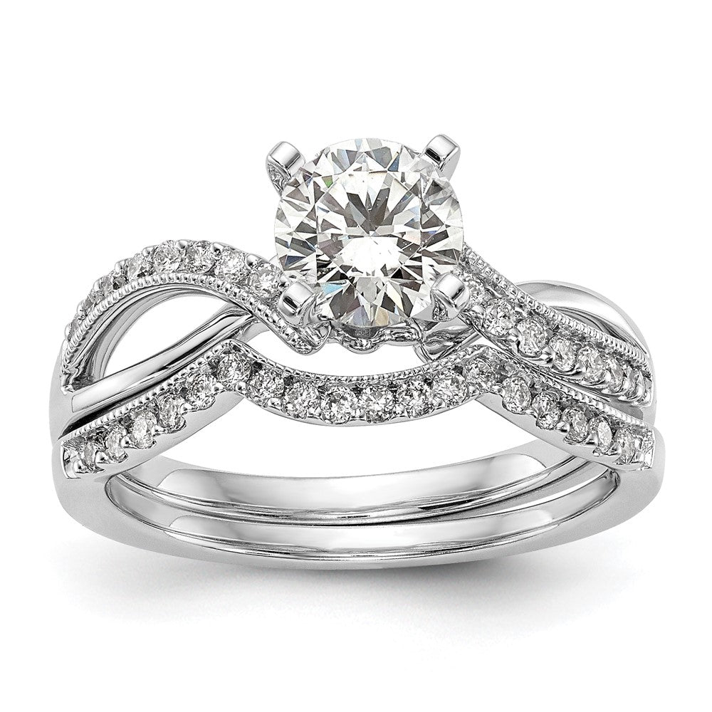 14k White Gold 1/6 ct Lab Grown Dia VS/SI+ G+ Semi Peg Set Engagment Ring
