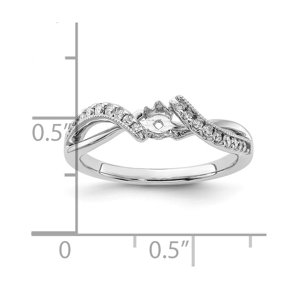 14k White Gold 1/6 ct Lab Grown Dia VS/SI+ G+ Semi Peg Set Engagment Ring