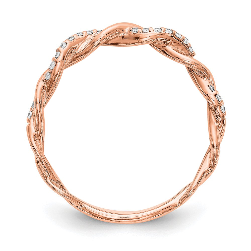 14kr 1/8ct Lab Grown Dia VS/SI+ G+ Comp Criss Cross Wedding Band