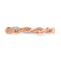 14kr 1/8ct Lab Grown Dia VS/SI+ G+ Comp Criss Cross Wedding Band
