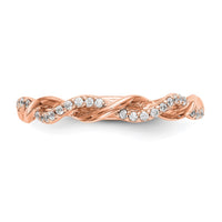 14kr 1/8ct Lab Grown Dia VS/SI+ G+ Comp Criss Cross Wedding Band